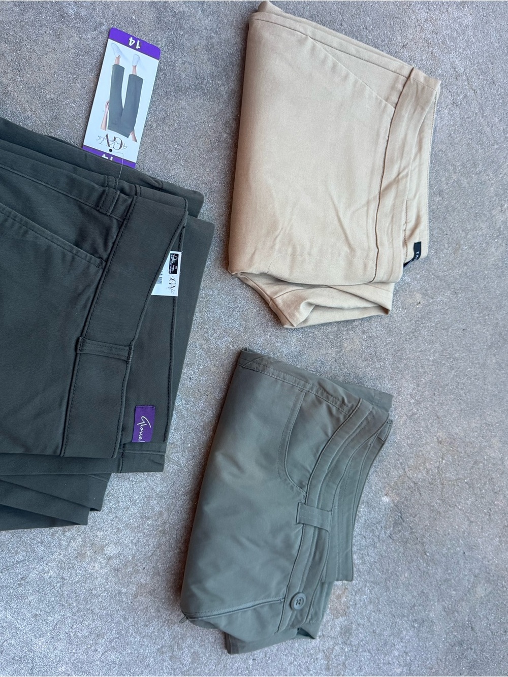 ◾️Bundle 3-Pack Stretch Pants in Olive & Khaki
